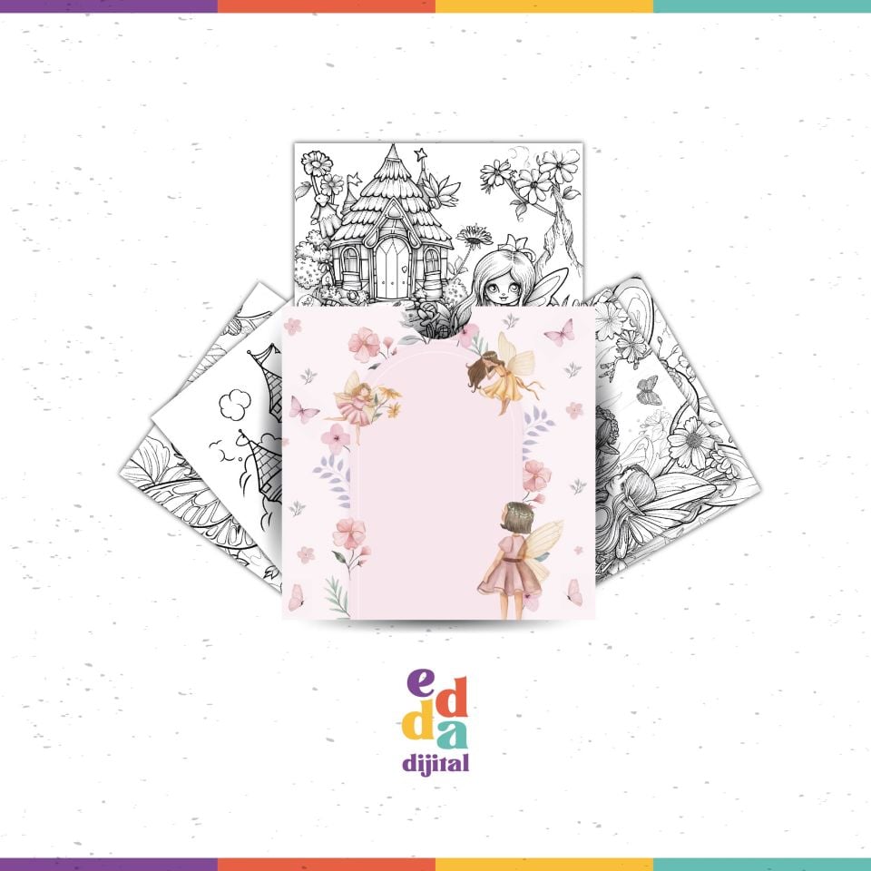 Peri Temalı Boyama Kartları