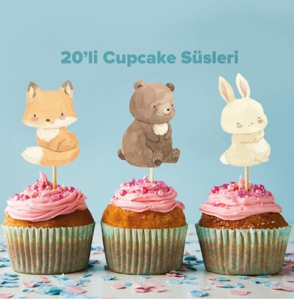 Wood konseptli cupcake süsü