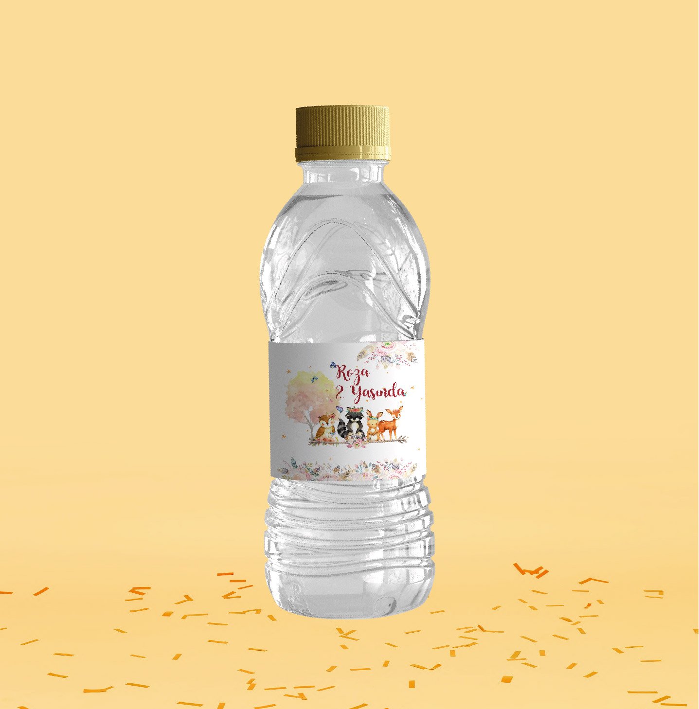 Woodland Temalı Su Şişesi Etiketi