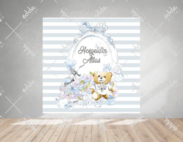 Hoşgeldin Bebek Temalı Ayıcıklı Afiş
