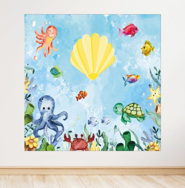 Deniz Altı Konseptli Doğum Günü Afişi