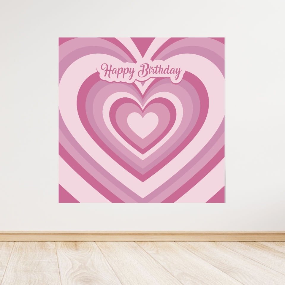 Kalp Temalı Doğum Günü Afiş