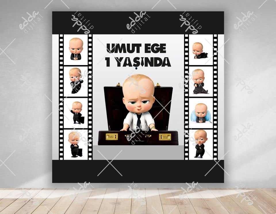 Baby Boss Temalı Doğum Günü Afişi