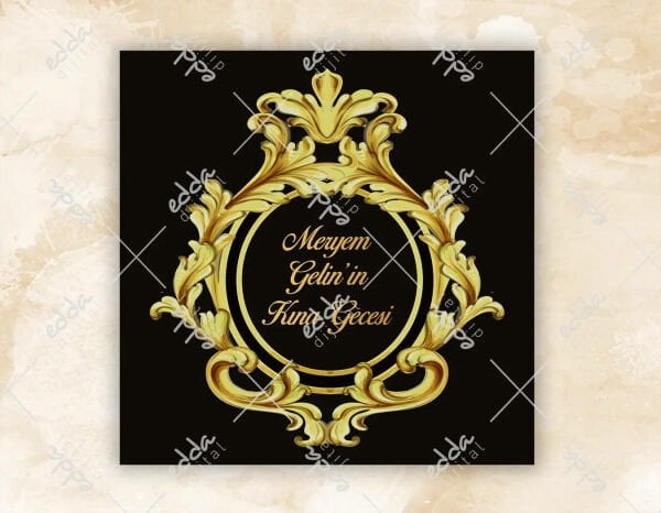 Gold Desenli Kına Pisti Kaplaması