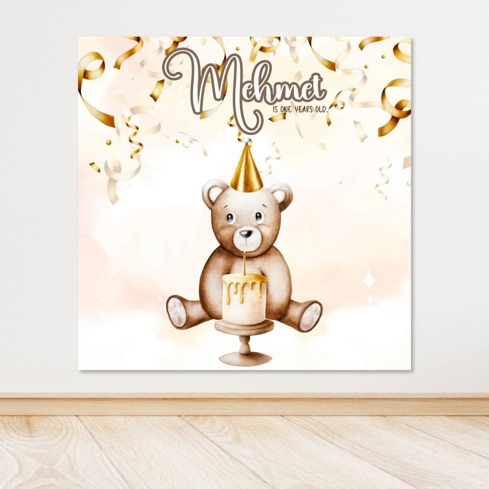 Ayıcık Temalı Doğum Günü Afişi