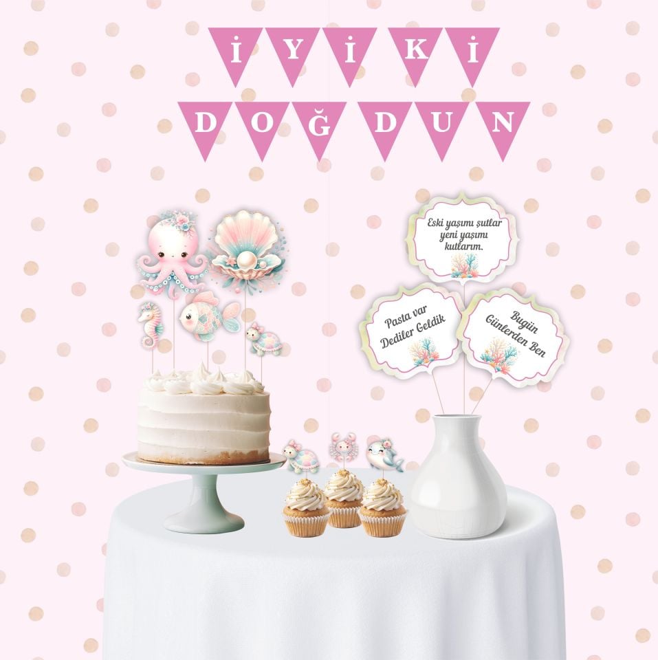 Denizaltı Temalı Mini Doğum Günü Parti Seti