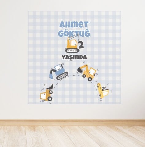 İnşaat Konseptli Doğum Günü Afişi