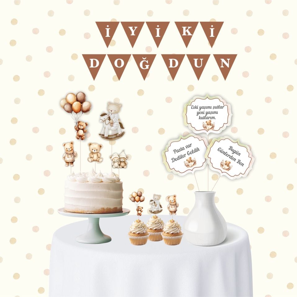 Baby Shower Temalı Mini Doğum Günü Parti Seti