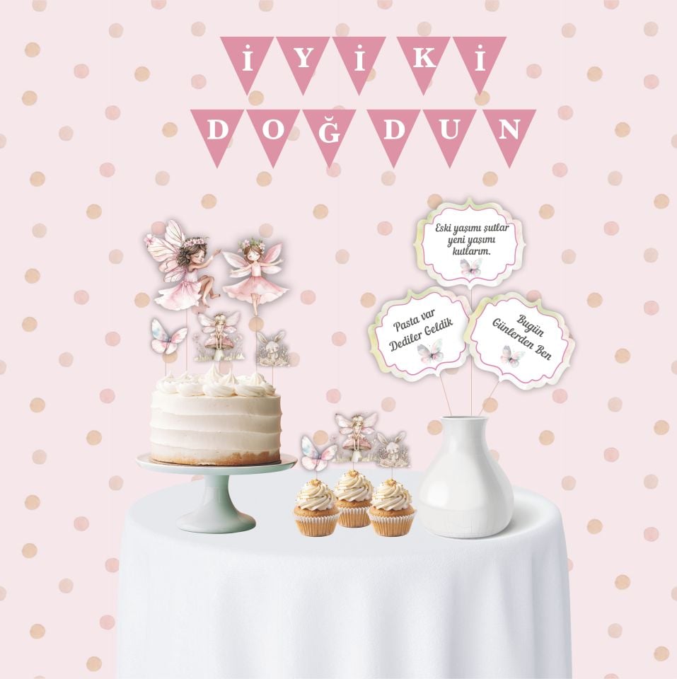 Peri Temalı Mini Doğum Günü Parti Seti