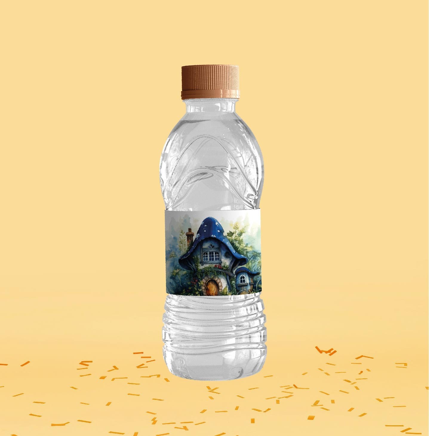 Su Perisi Temalı Su Şişesi Etiketi