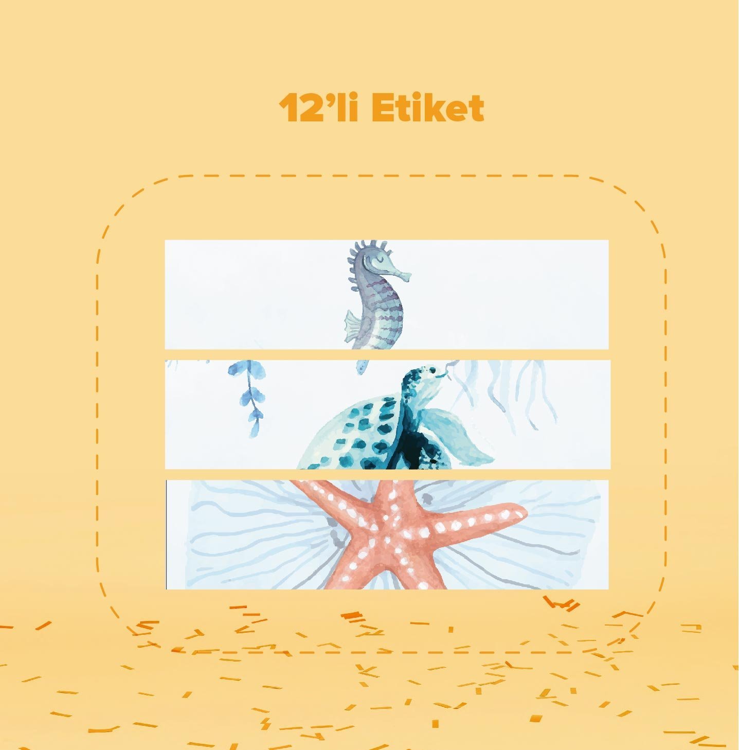 Denizaltı Temalı Su Şişesi Etiketi