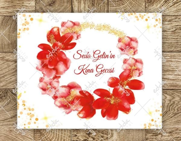 Kırmızı Çiçekli Dans Pisti Kaplaması