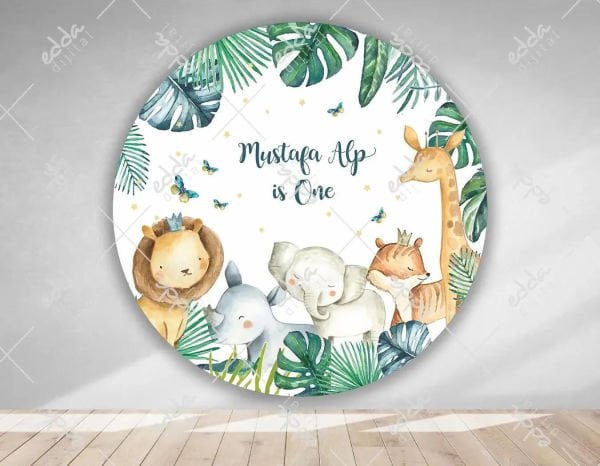 Safari Konseptli Doğum Günü Afişi