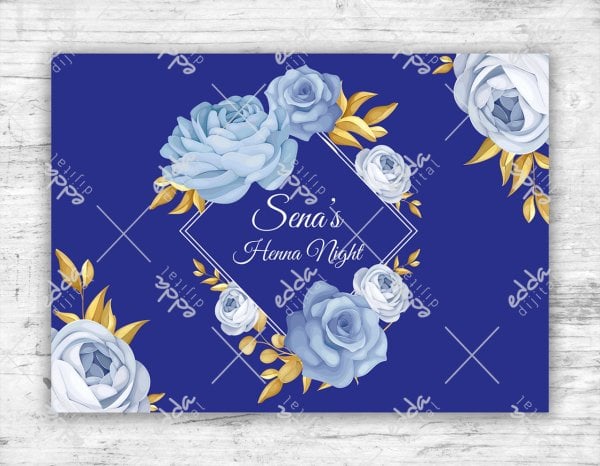 Mavi Zeminli Kına Pisti Kaplaması