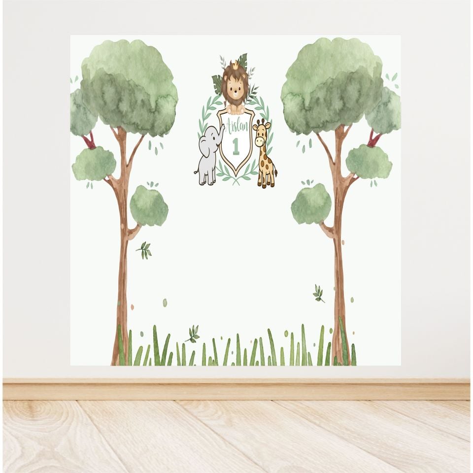 Safari Temalı Doğum Günü Afişi