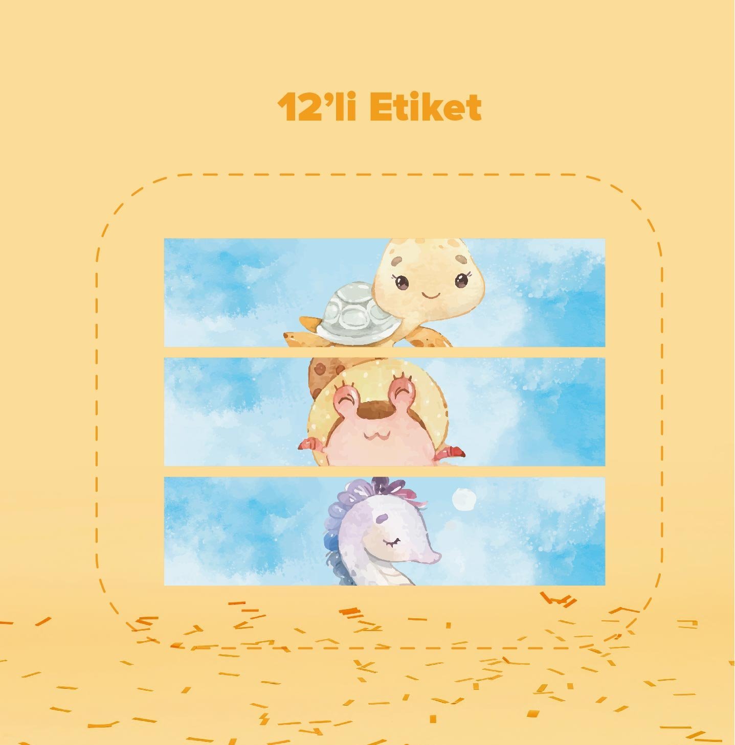 Denizaltı Temalı Su Şişesi Etiketi