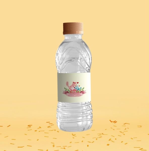 Kuş Temalı Su Şişesi Etiketi