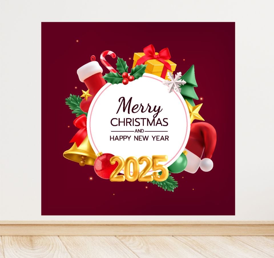 Yeni Yıl Temalı Doğum Günü Afiş