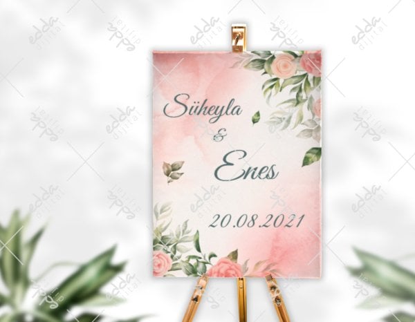 Pembe Zeminli Karşılama Panosu