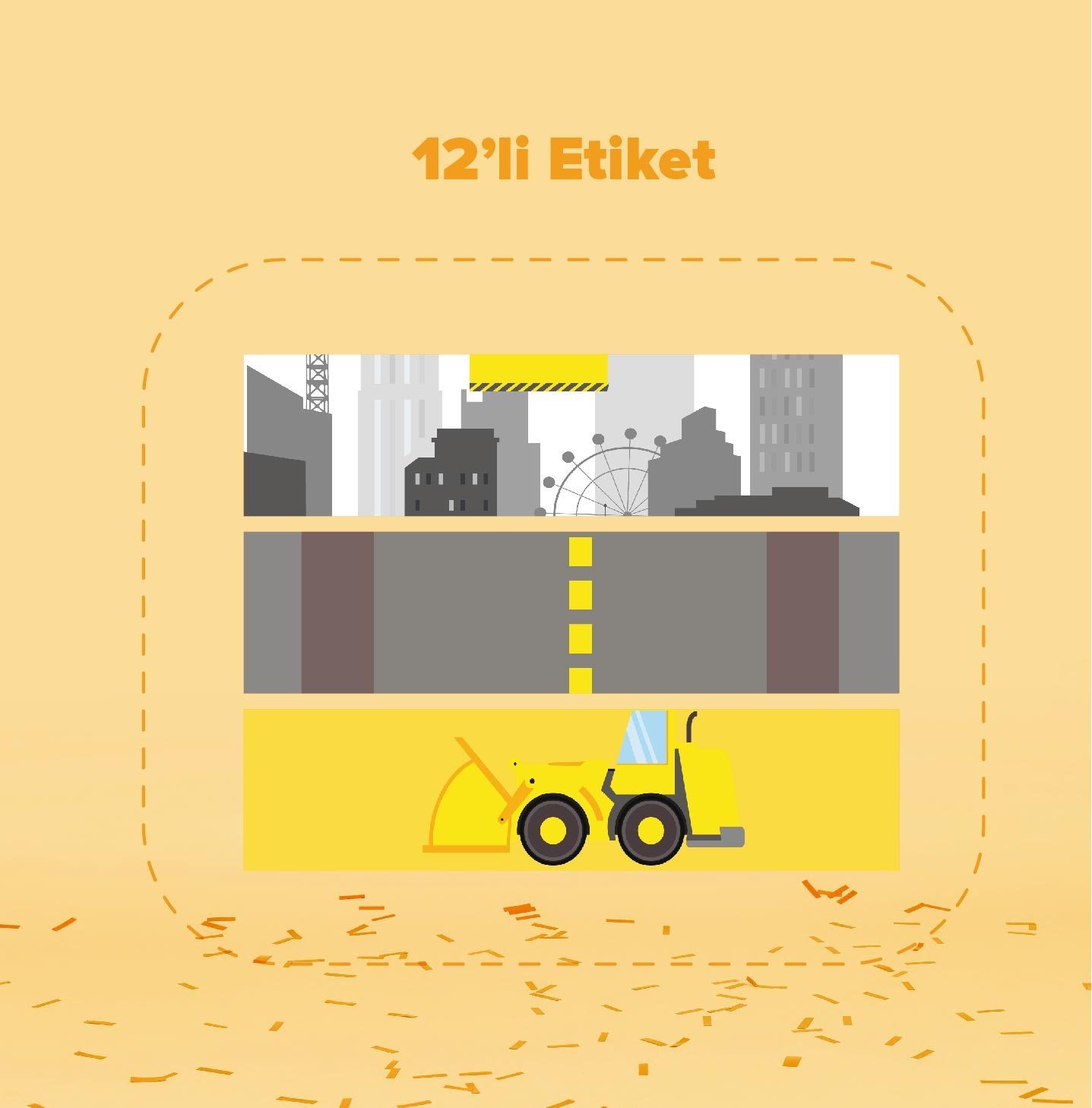 İnşaat Temalı Su Şişesi Etiketi