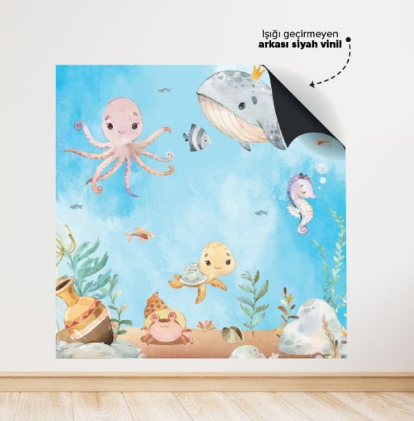 Deniz Altı Temalı Doğum Günü Afişi