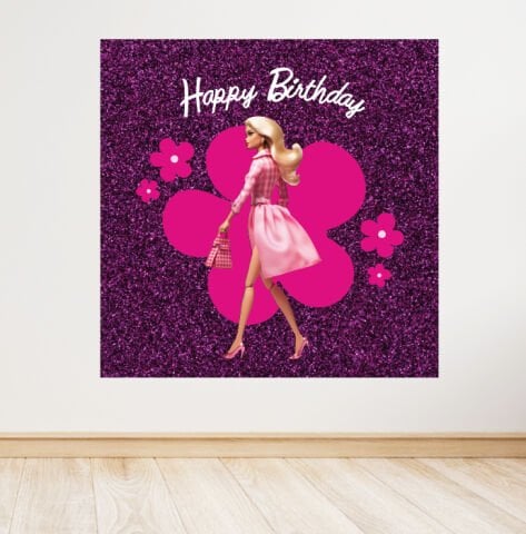 Barbie Konseptli Doğum Günü Afişi