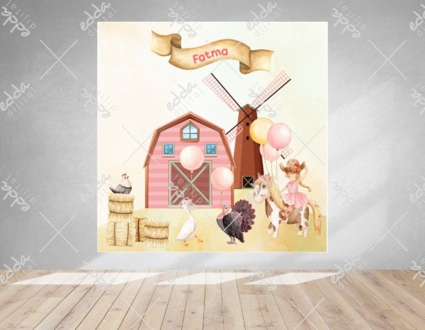 Çiftlik Temalı Doğum Günü Afişi