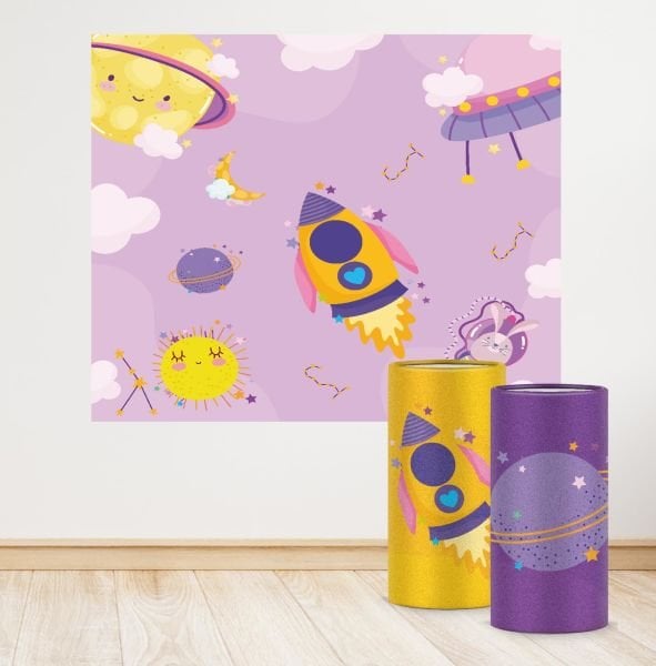 Pembe Uzay Konseptli Mini 4 Paket