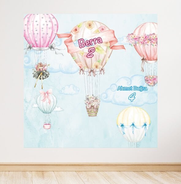 Baby Balon Konseptli Doğum Günü Afişi