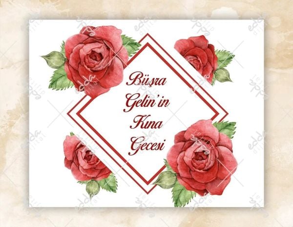 Gül Desenli Kına Pisti Kaplaması