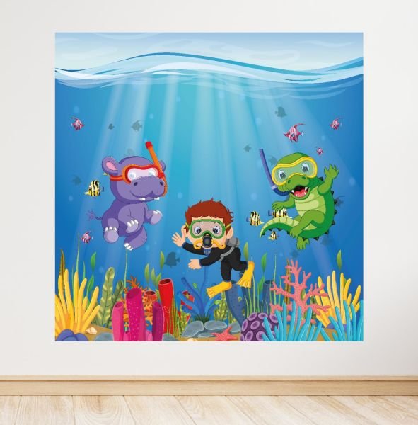 Sevimli Denizaltı Temalı Doğum Günü Afişi