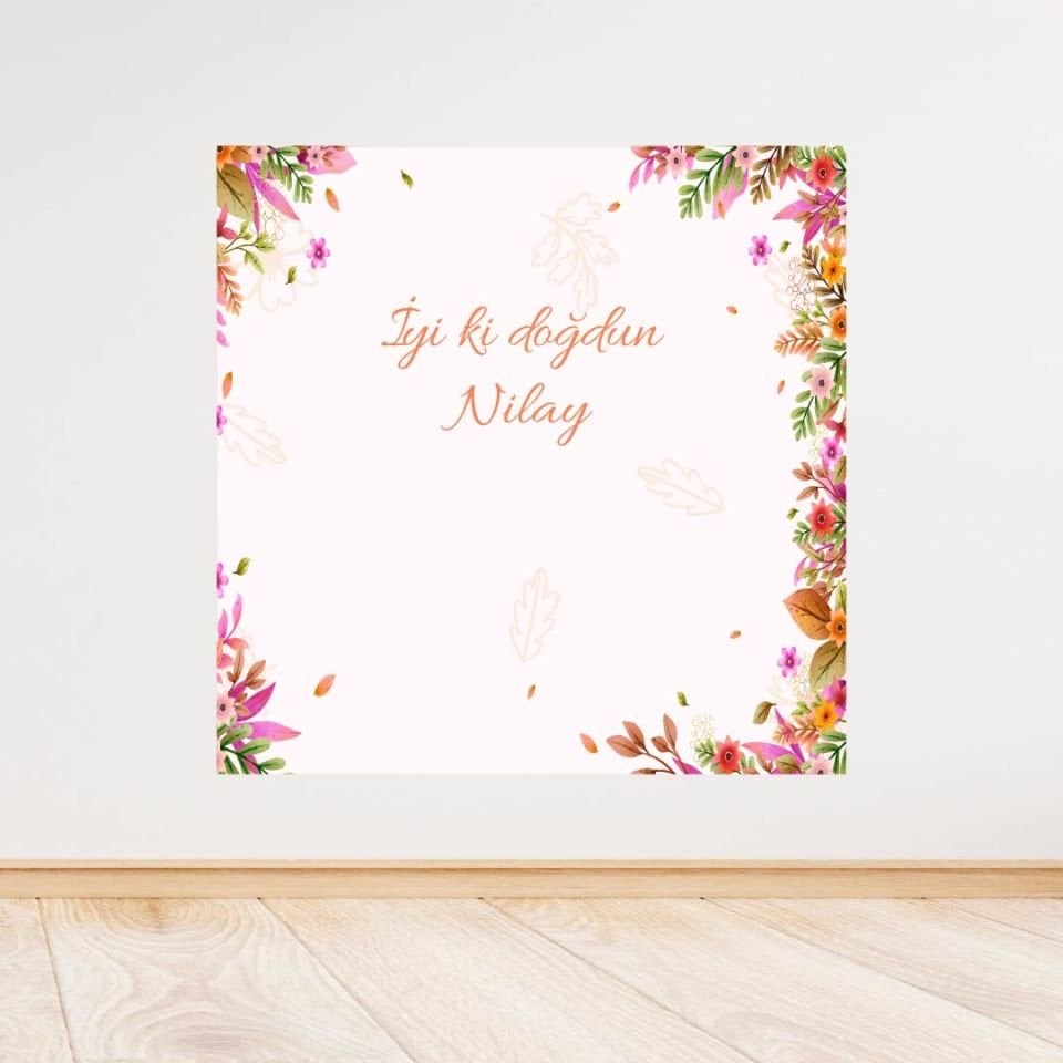 Çiçek Temalı Doğum Günü Afişi