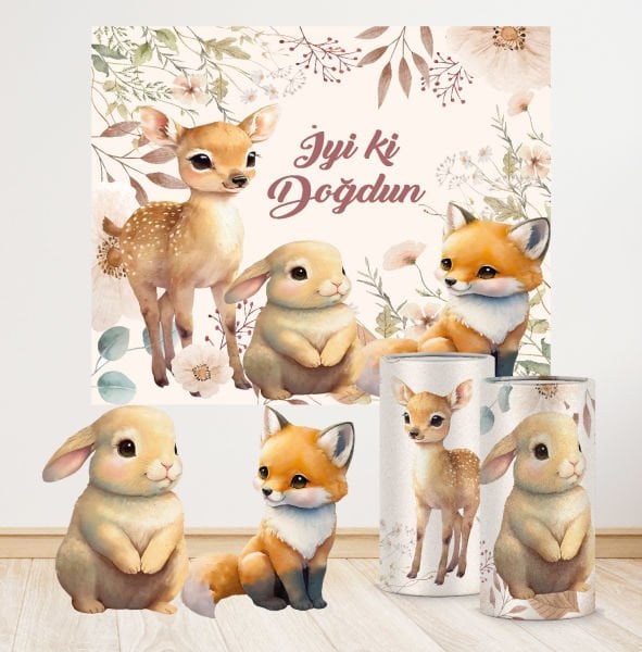 Sevimli Hayvanlar Konseptli Mini 2 Paket