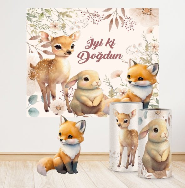 Sevimli Hayvanlar Konseptli Mini 3 Paket