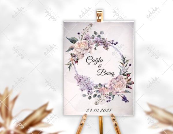 Gül Detaylı Karşılama Panosu