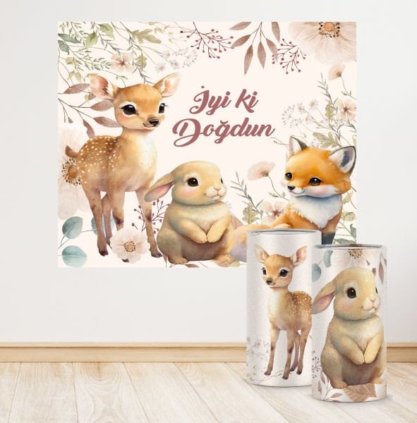 Sevimli Hayvanlar Konseptli Mini 4 Paket