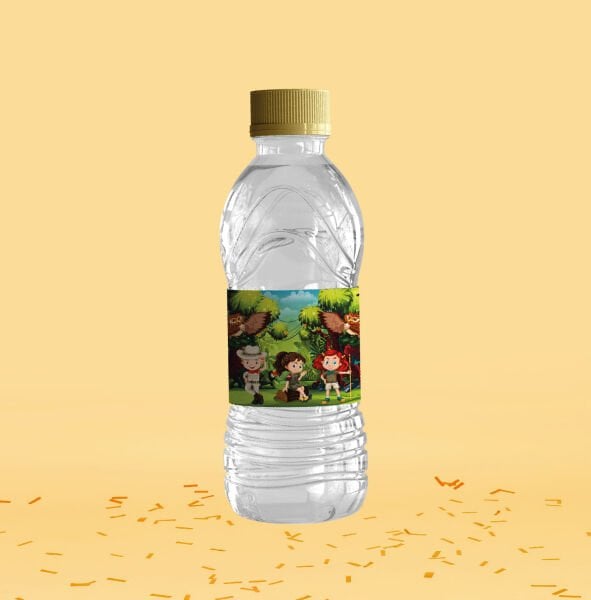 Safari Temalı Su Şişesi Etiketi