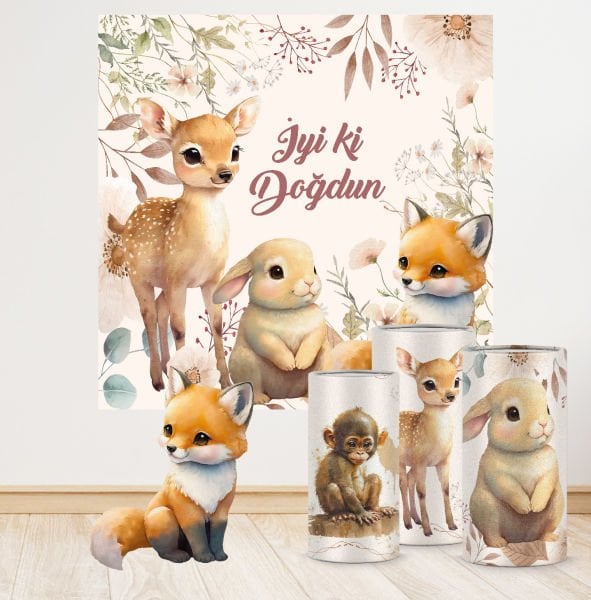 Sevimli Hayvanlar Konseptli Mega 2 Paket