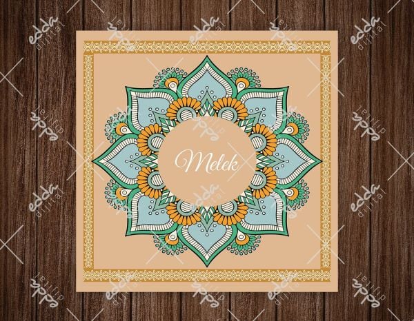 Mavi Desenli Kına Pisti Kaplaması