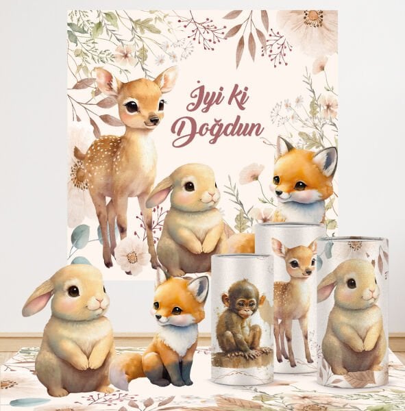 Sevimli Hayvanlar Konseptli Mega 3 Paket