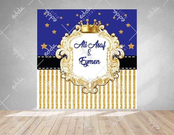 Yıldız Temalı Şeritli Sünnet Afişi