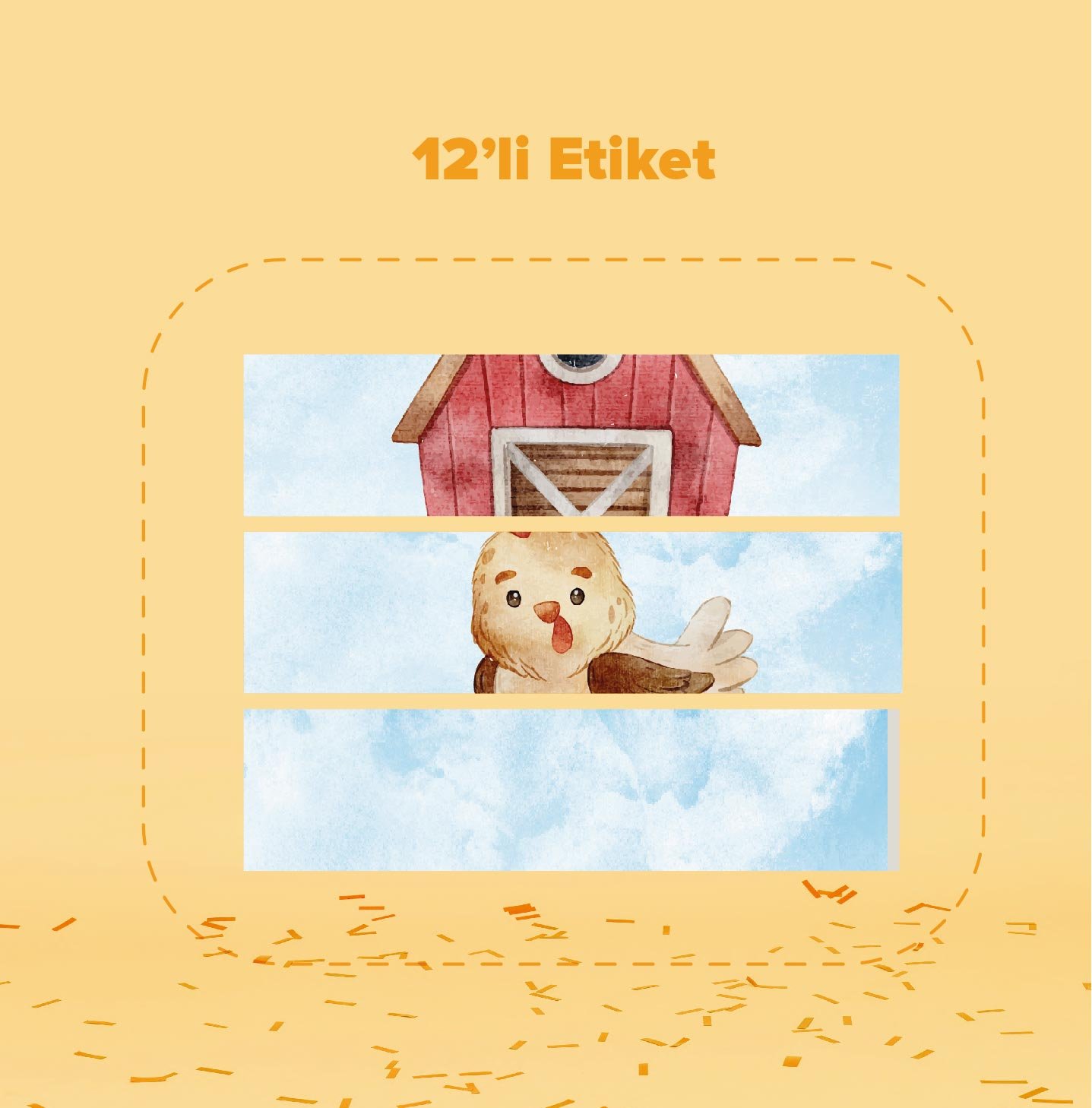 Çiftlik Temalı Su Şişesi Etiketi