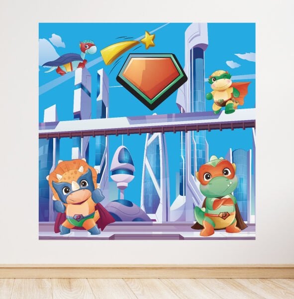 Super Dino Konseptli Doğum Günü Afişi