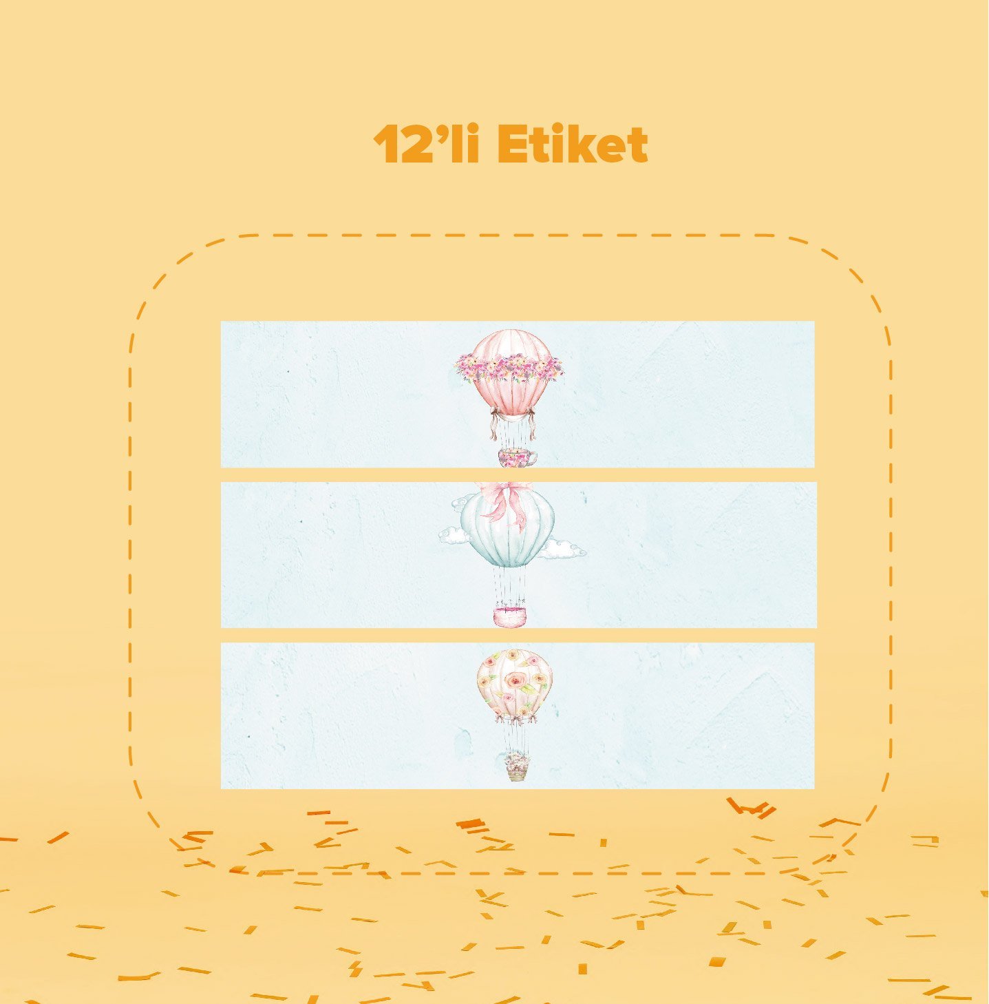 Baby Balon Temalı Su Şişesi Etiketi