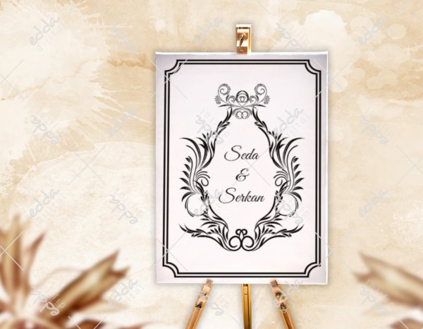 Siyah Desenli Karşılama Panosu