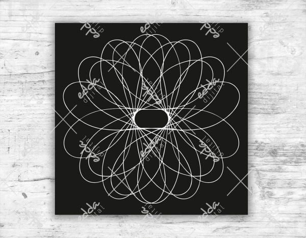 Beyaz Dans Halkası Desenli Siyah Pist Kaplaması