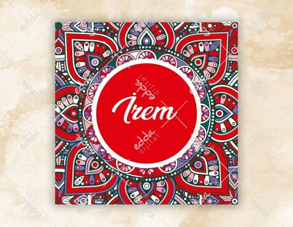 Kırmızı Mozaik Desenli Kına Pisti Kaplaması