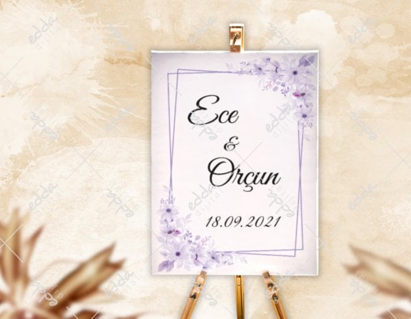 Mor Renkte Karşılama Panosu