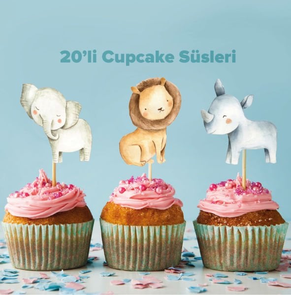 Safari Konseptli Cupcake Süsü