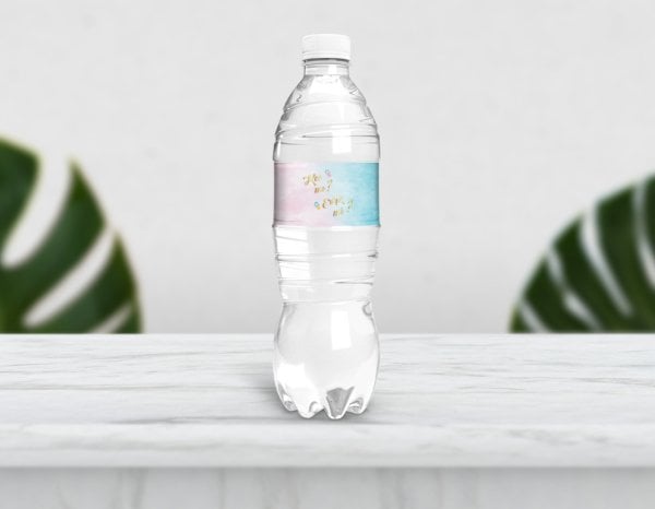 Baby Shower Cinsiyet Temalı Su Şişesi Etiketi